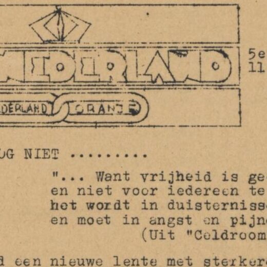 Nog net niet bevrijd: een illegaal nummer van het verzetsblad Vrij Nederland, april 1945